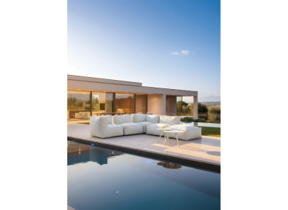 Sofa rinconera de exterior chillout en Valencia, Arkimueble