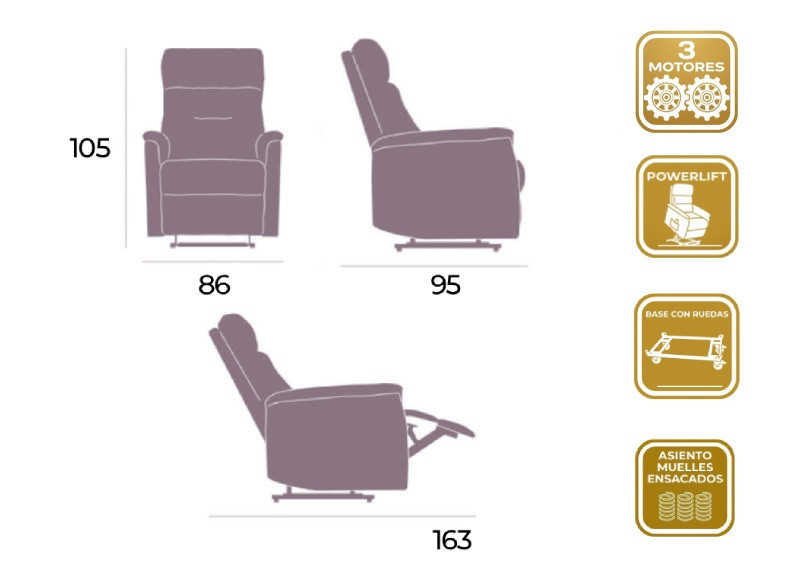 Sillón Relax Powerlift 3 Motores en Valencia | Muebles Intermobel®