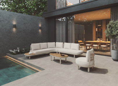 Conjunto de sofá y mesa de centro para exterior de Arkimueble en Valencia