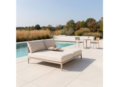 Tumbona doble con mesa central beige GDeco en Valencia, Intermobel