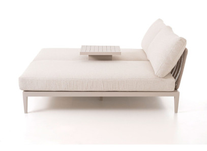 Tumbona doble con mesa central beige GDeco en Valencia, Intermobel
