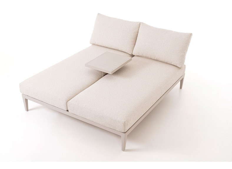 Tumbona doble con mesa central beige GDeco en Valencia, Intermobel