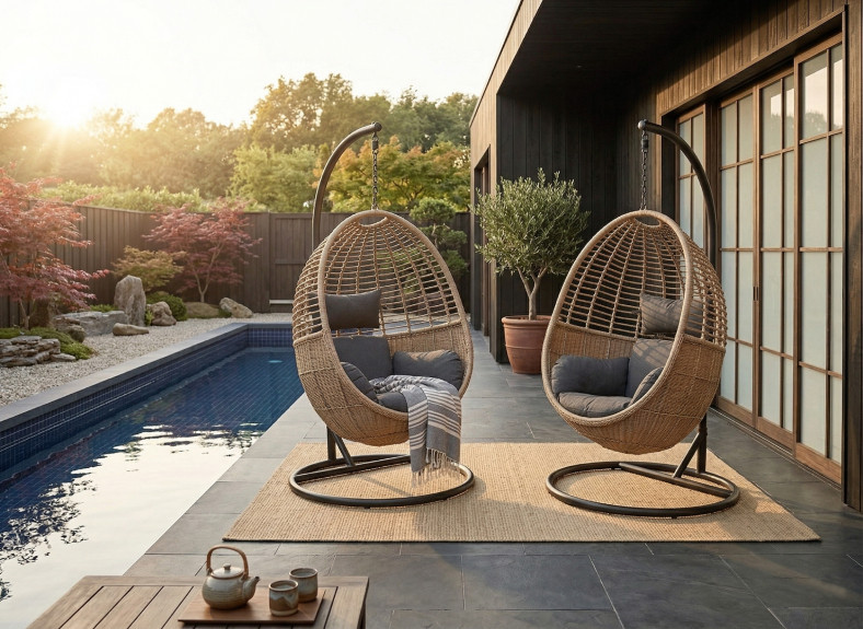 Sillón columpio nido para jardín de Somcasa en Valencia, Intermobel