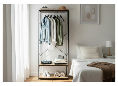 Armario abierto Open Deck Oak/Negro - Muebles Intermobel®