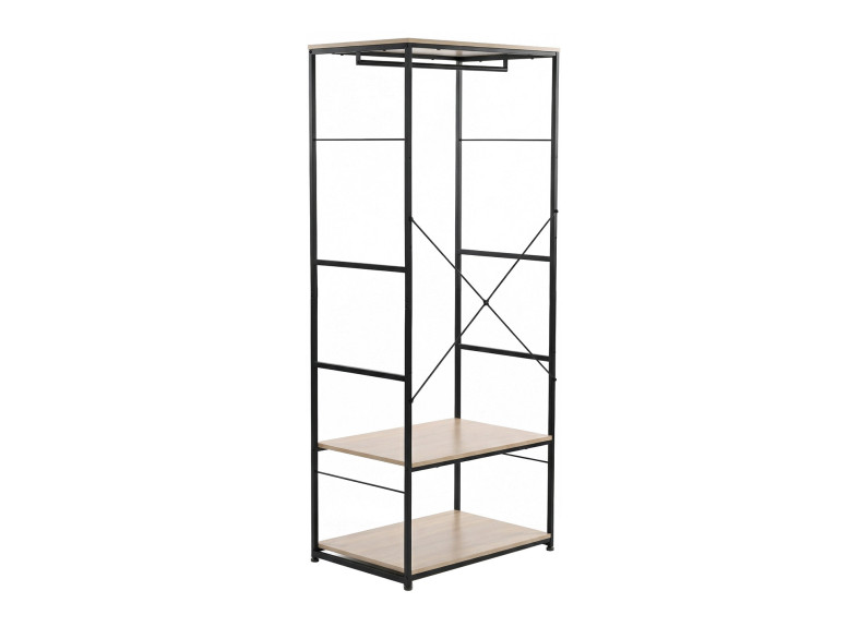 Armario abierto Open Deck Oak/Negro - Muebles Intermobel®