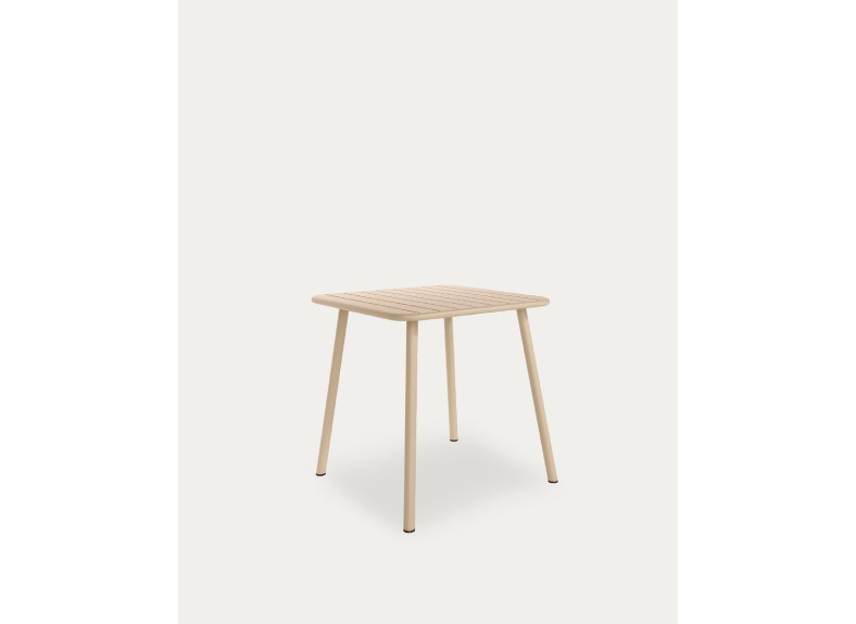 Mesa moderna metálica en color arena. Dos medidas disponibles en Intermobel, tu tienda de muebles en Valencia