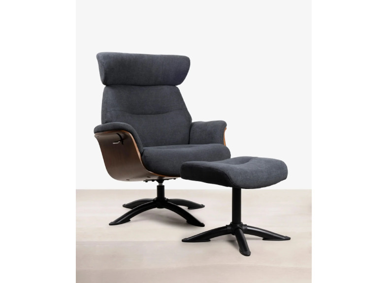 Sillón relax manual Osaka gris oscuro