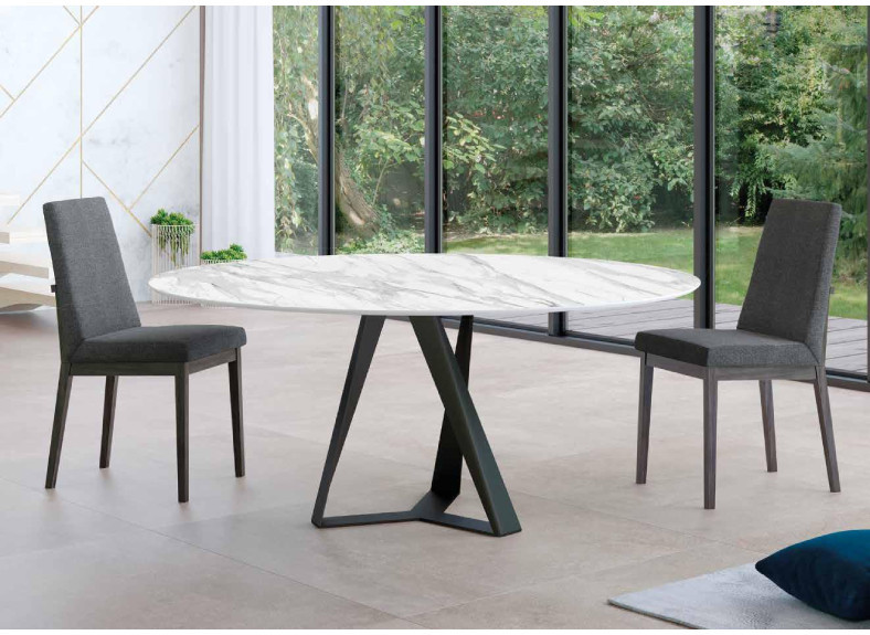 Mesa porcelánica redonda en tu tienda de muebles en Valencia, Muebles Intermobel