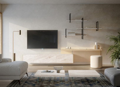 Composición de salón con escritorio integrado en Valencia