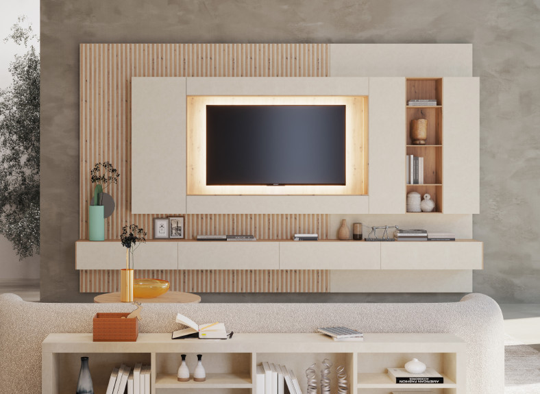 Composición de salón moderno colgado en Valencia