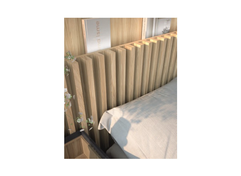 Cabecero alistonado con mesitas en Valencia| Muebles Intermobel®