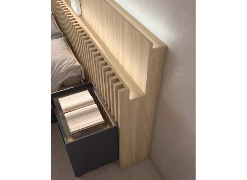 Cabecero alistonado con mesitas en Valencia| Muebles Intermobel®