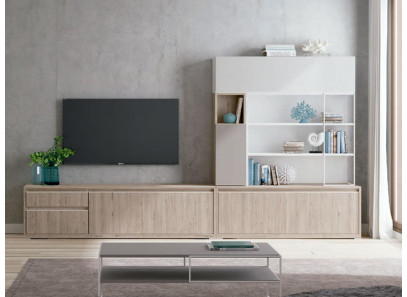 Salón moderno con librería en Valencia - Muebles Intermobel